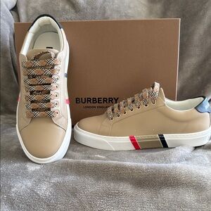 Burberry Beige and White Sneakers